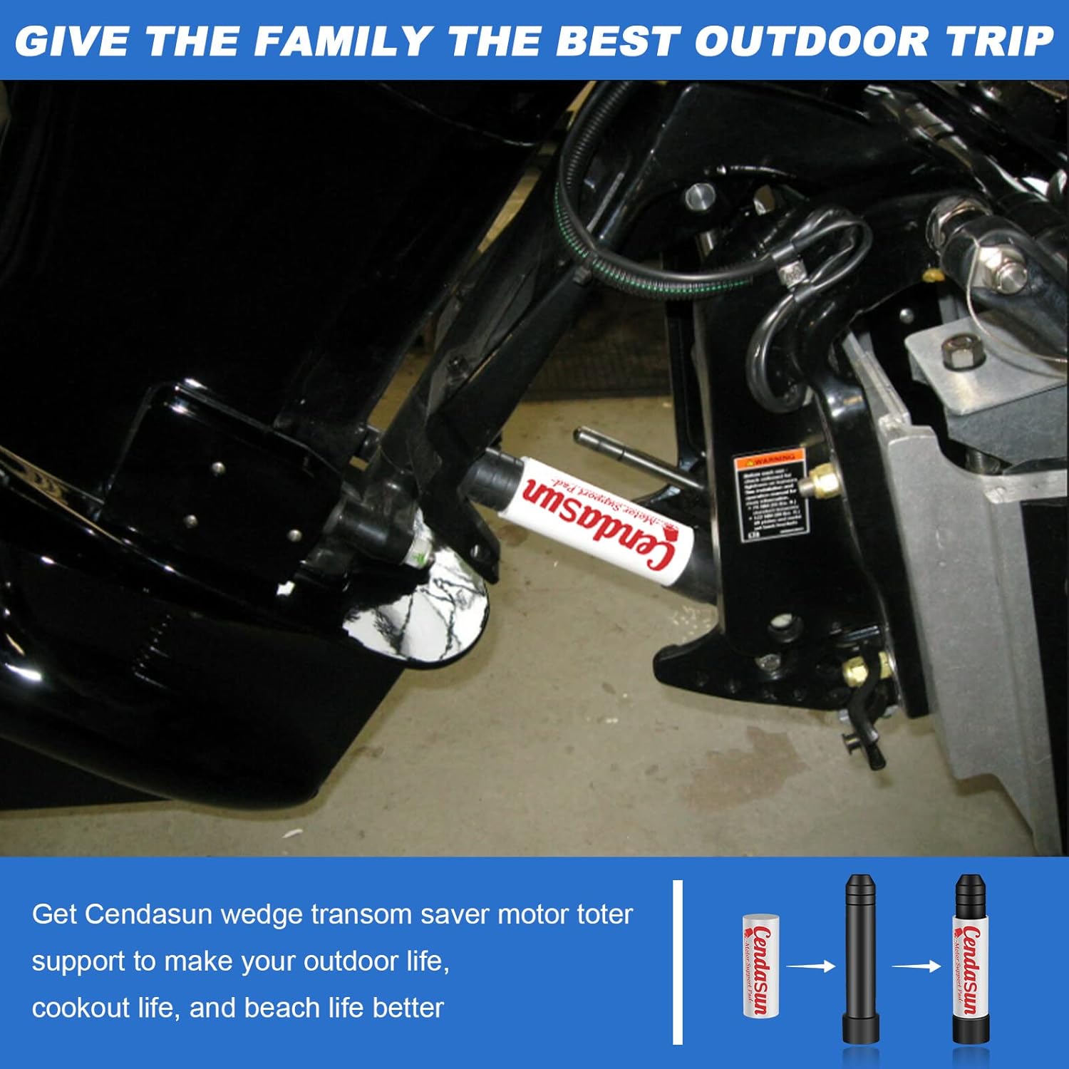 Outboard Transom Saver, Wedge Support for 3-Ram Trim/Tilt Systems, Rubber, Compatible with Yamaha