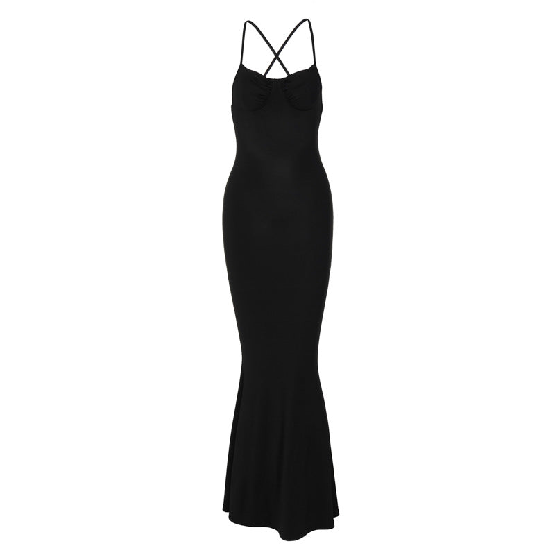 Sleek Spaghetti Strap Bodycon Maxi Dress – Effortlessly Chic and Alluring
