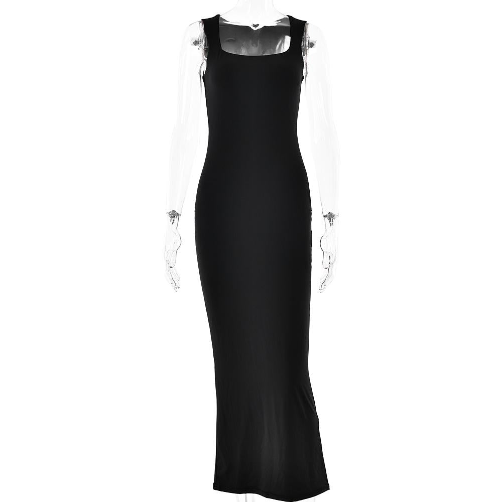 Stunning Suspender Bodycon Long Dress – Available in Multiple Colors