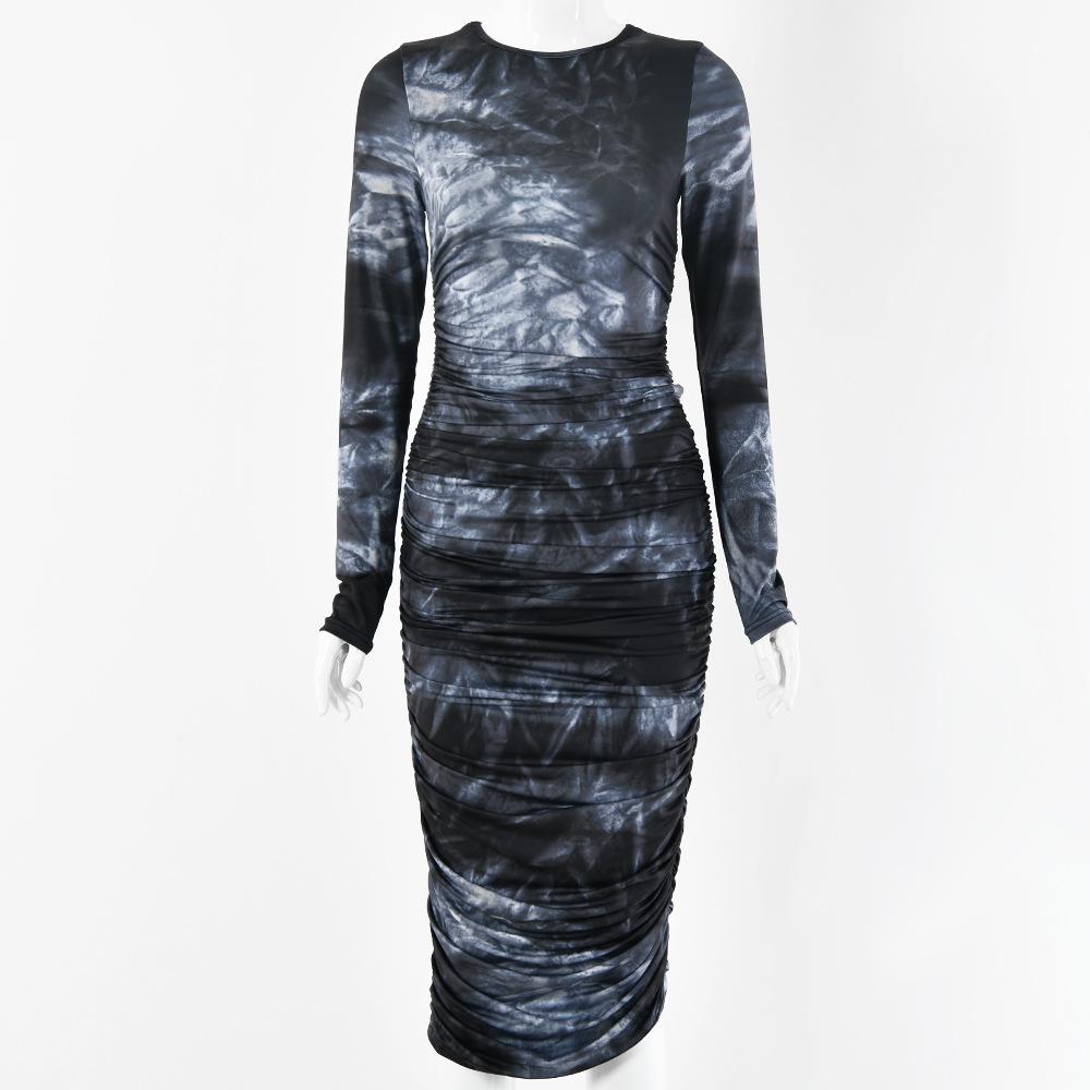 Vibrant Tie-Dye Ruched Bodycon Dress – Eye-Catching Prints for Every Occasion