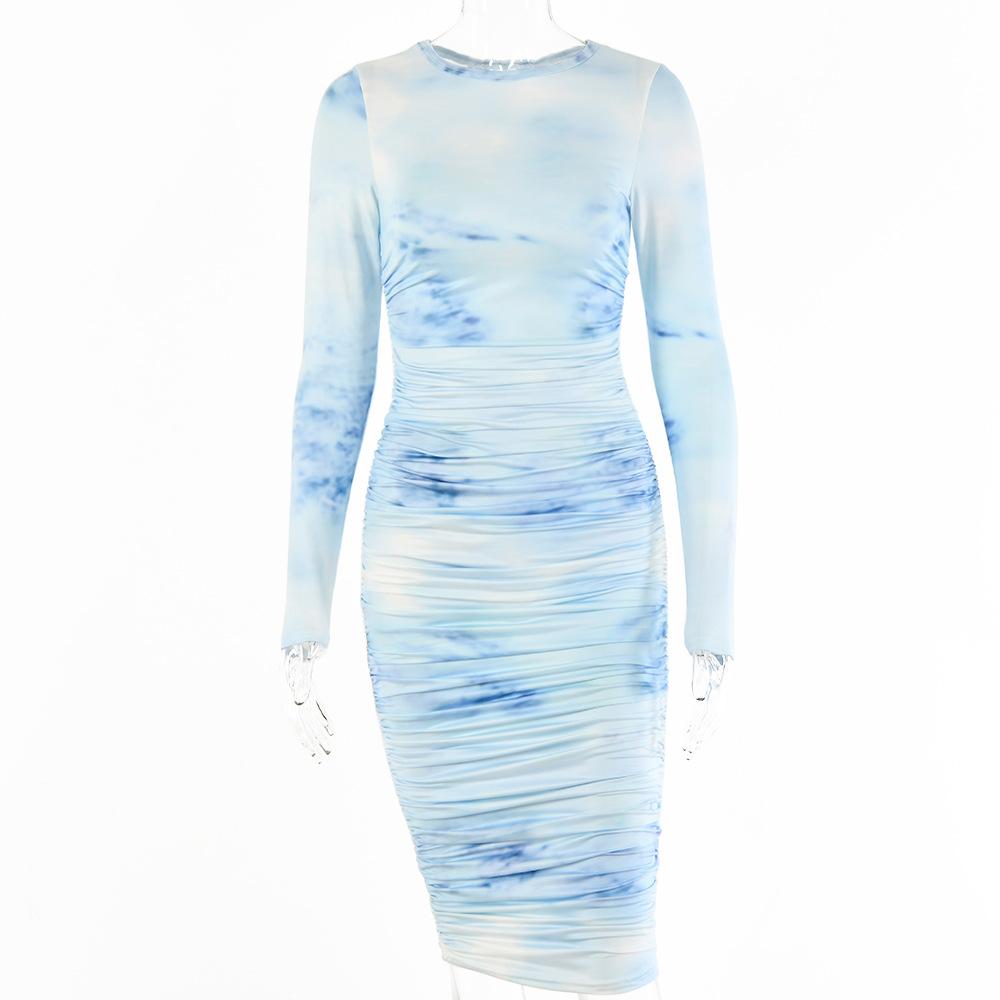 Vibrant Tie-Dye Ruched Bodycon Dress – Eye-Catching Prints for Every Occasion