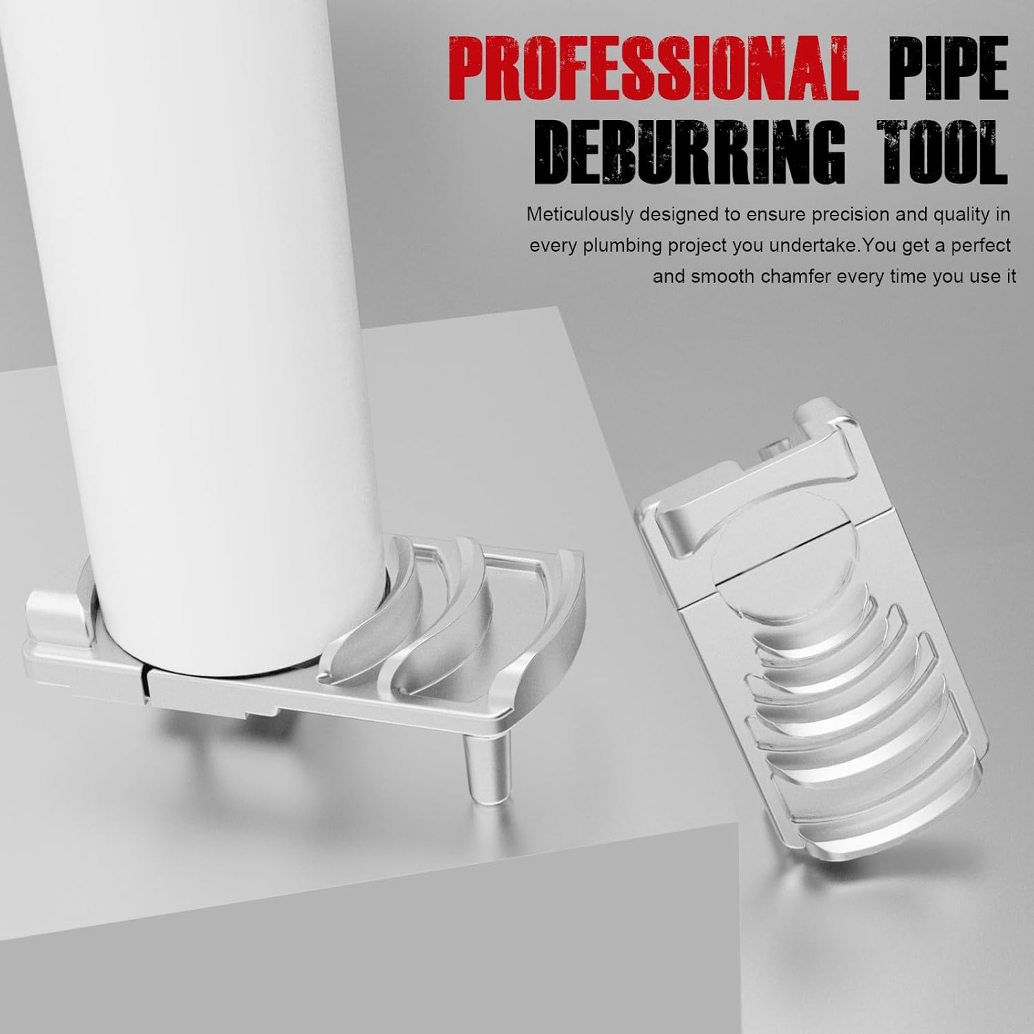 Professional Deburring Tool for PVC Pipes, Smooths Edges for Pipe Sizes 1-1/4 to 4-Inch