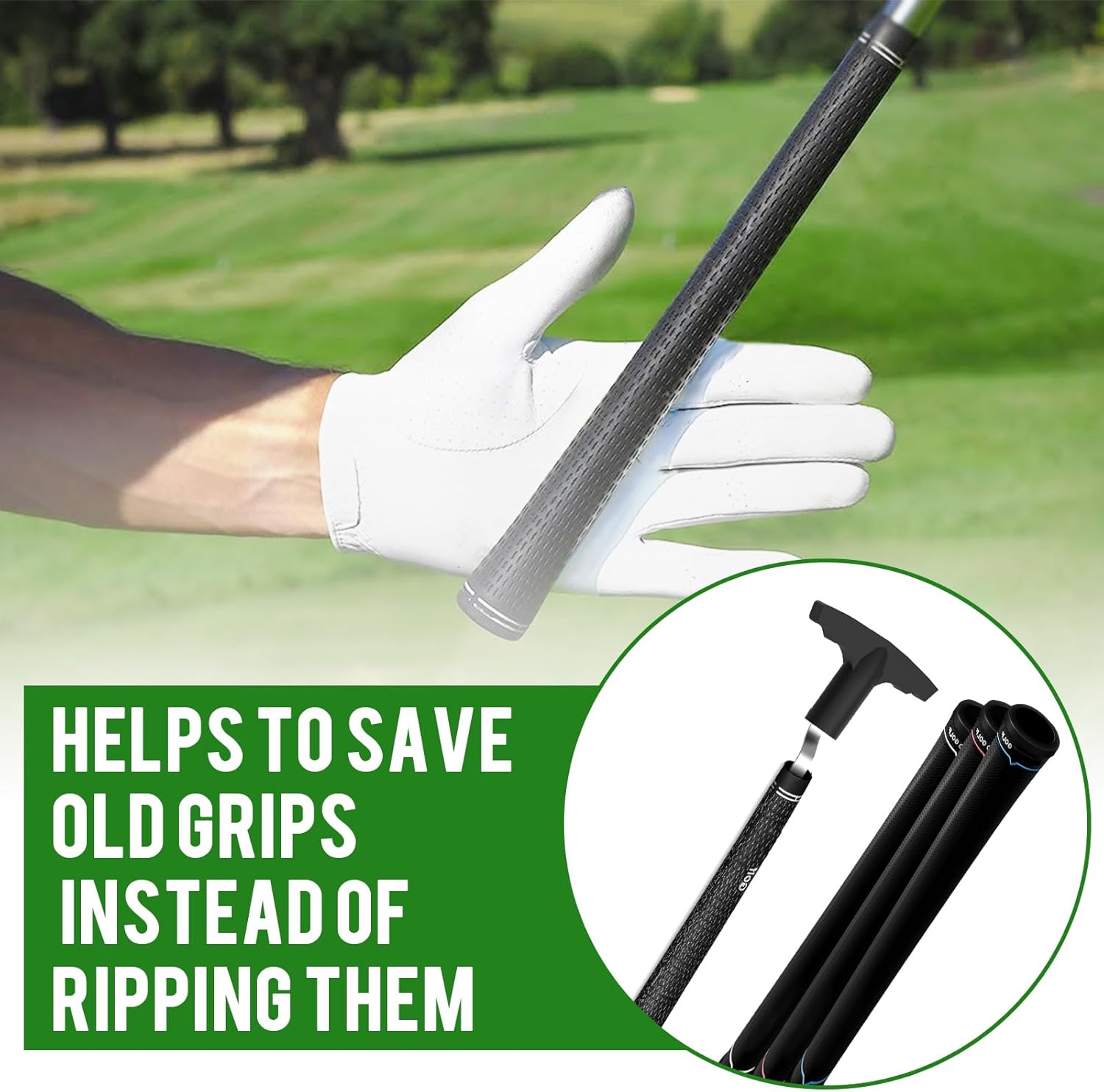 Golf Grip Removal Tool, V-Groove Grip Remover Saver Gripping Tool