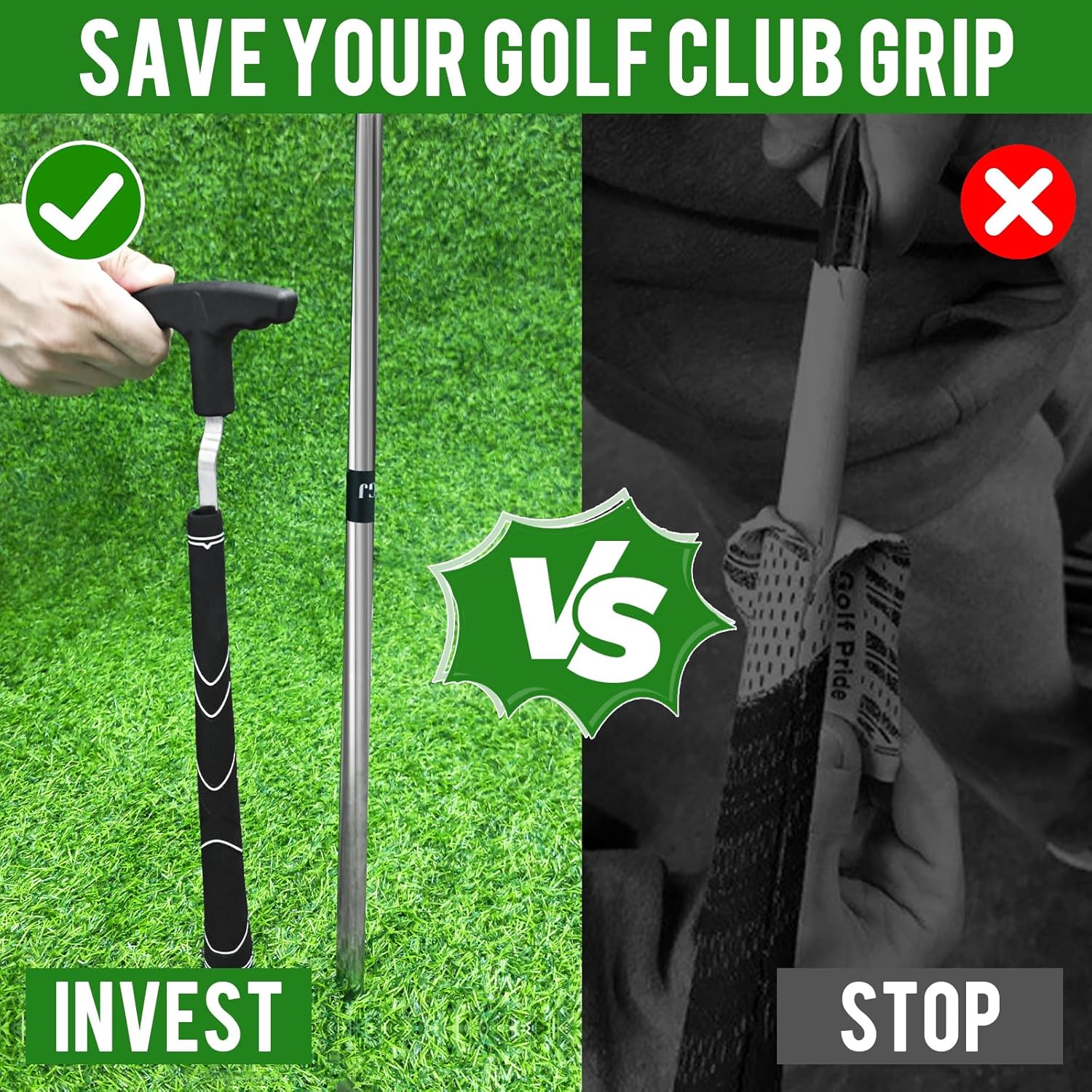 Golf Grip Removal Tool, V-Groove Grip Remover Saver Gripping Tool